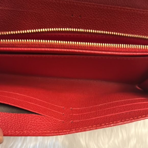 Authentic Louis Vuitton Empreinte Portefeuille Sarah Red/Black Leather Wallet - Picture 12 of 16
